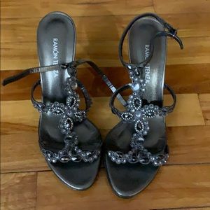 RAMON TENZA Strappy Swarovski Crystal Heels Size 8